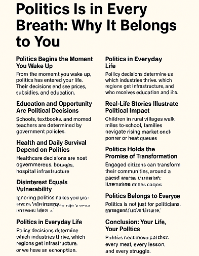 Everyday Politics : Your Life, Your Politics 